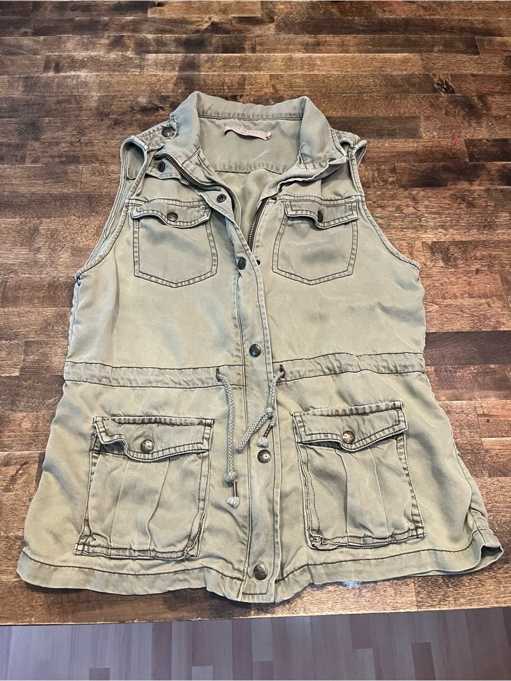 Women’s Max Jeans Olive Utility Vest with Front Pockets
